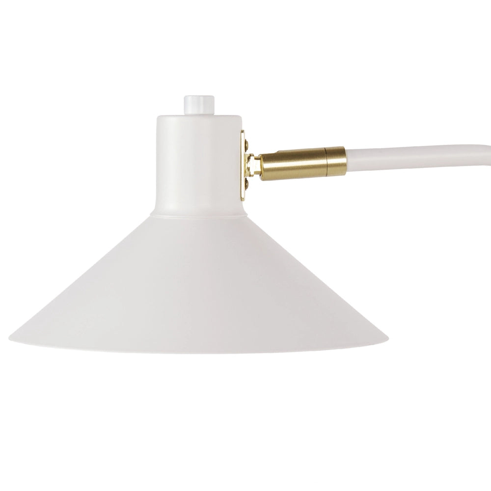 Lampada da parete con paralume in metallo bianco regolabile a braccio lungo camera da letto soggiorno