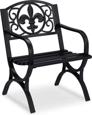 Ottomano Vintage con Braccio in Acciaio di Design Antico 85,5 x 60 x 56 cm Nero