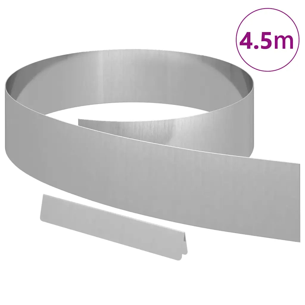 Bordura per Prato 450 x 15 cm Acciaio zincato Argento 868024