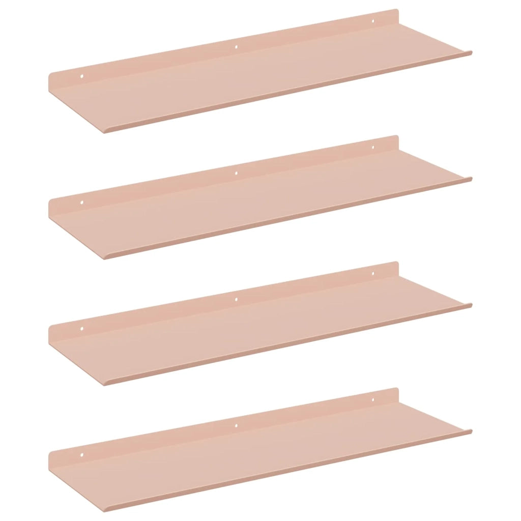 Mensola sospesa 4 pcs Rosa 60 x 18 x 2,5 cm Acciaio 8004023