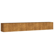 Vassoio per fioriera aiuola rialzata piante fiori terrazzo giardino giardino 280 x 40 x 40 cm acciaio corten marrone 02_0039417