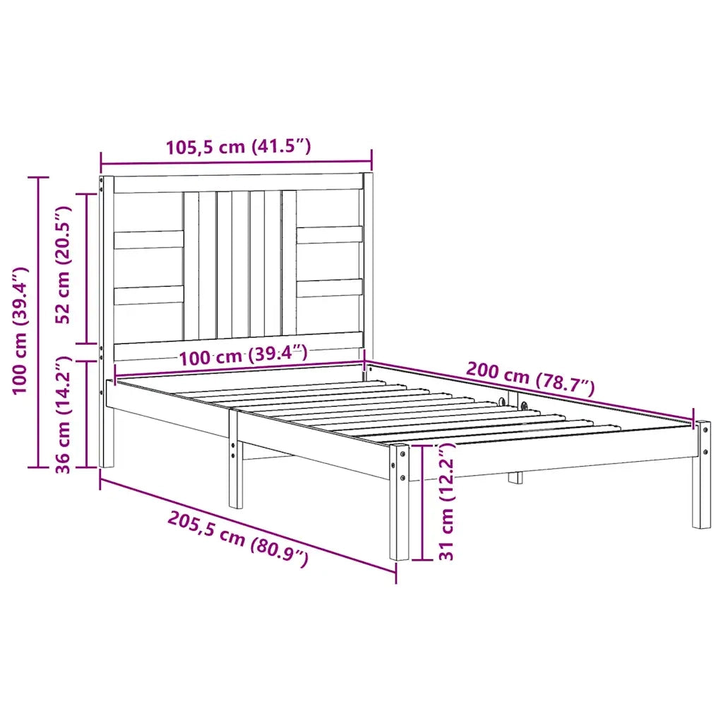 Giroletto Bianco in Legno Massello 100x200 cm 3105396