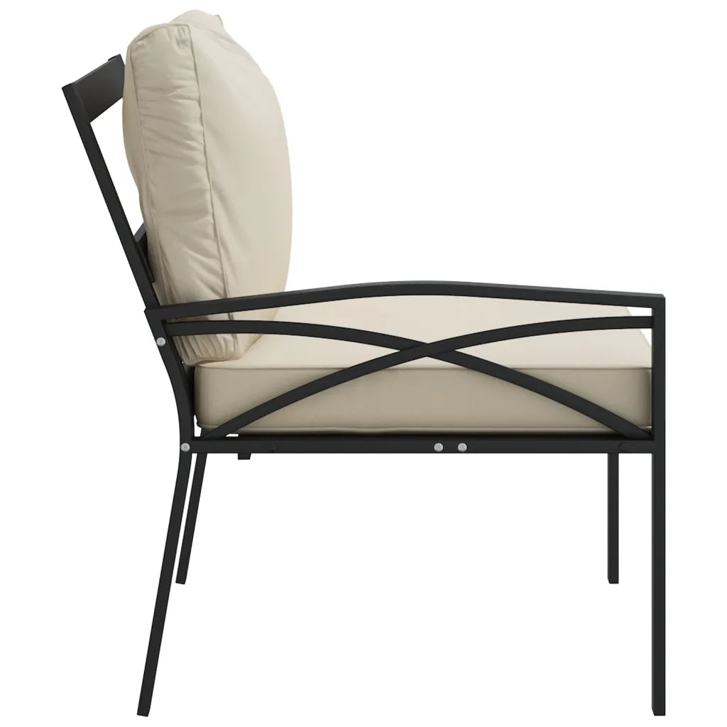 Sedie da Giardino con Cuscini Sabbia 2pz 62x75x79 cm Acciaio 362722