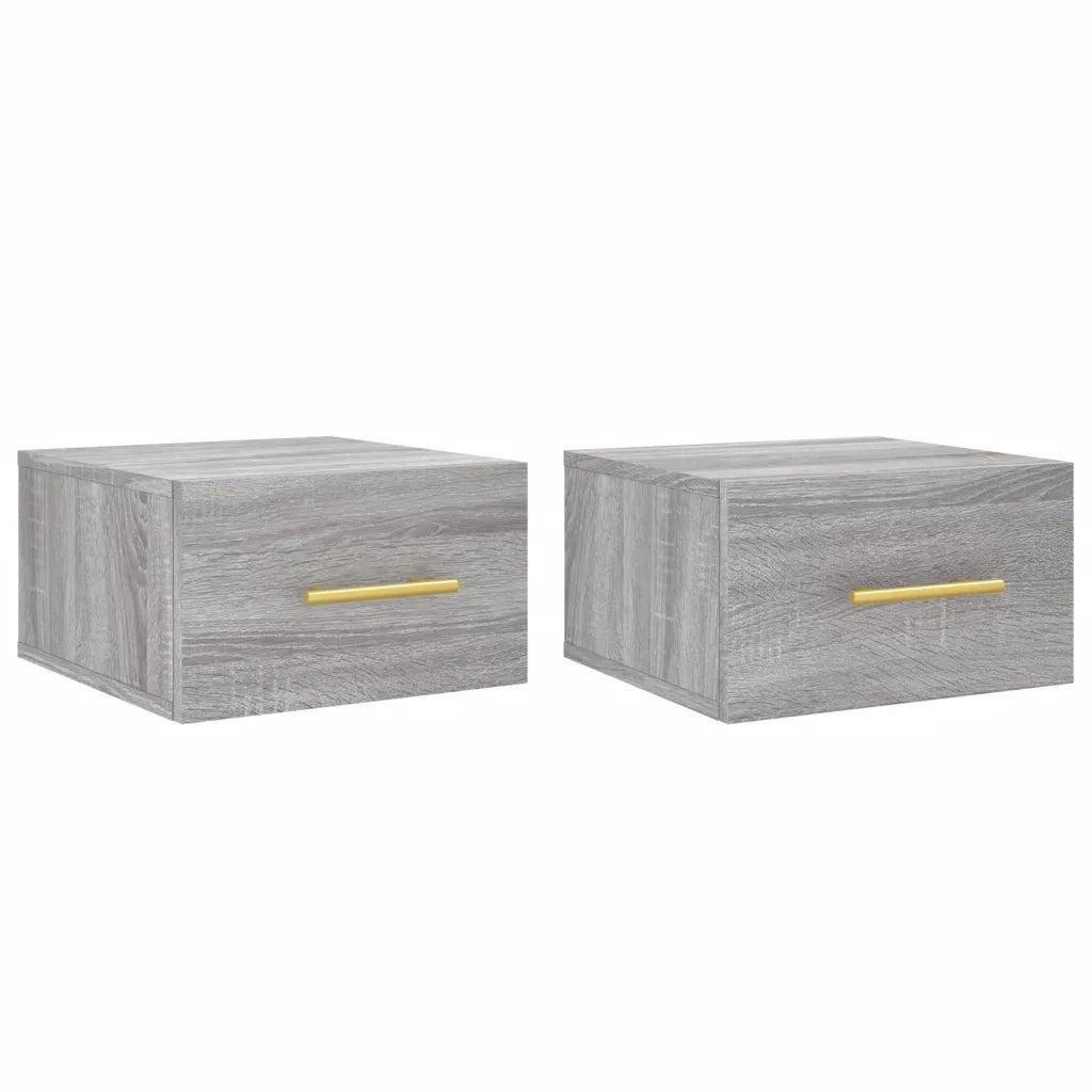 Comodini a Muro 2 pz Grigio Sonoma 35x35x20 cm 829801