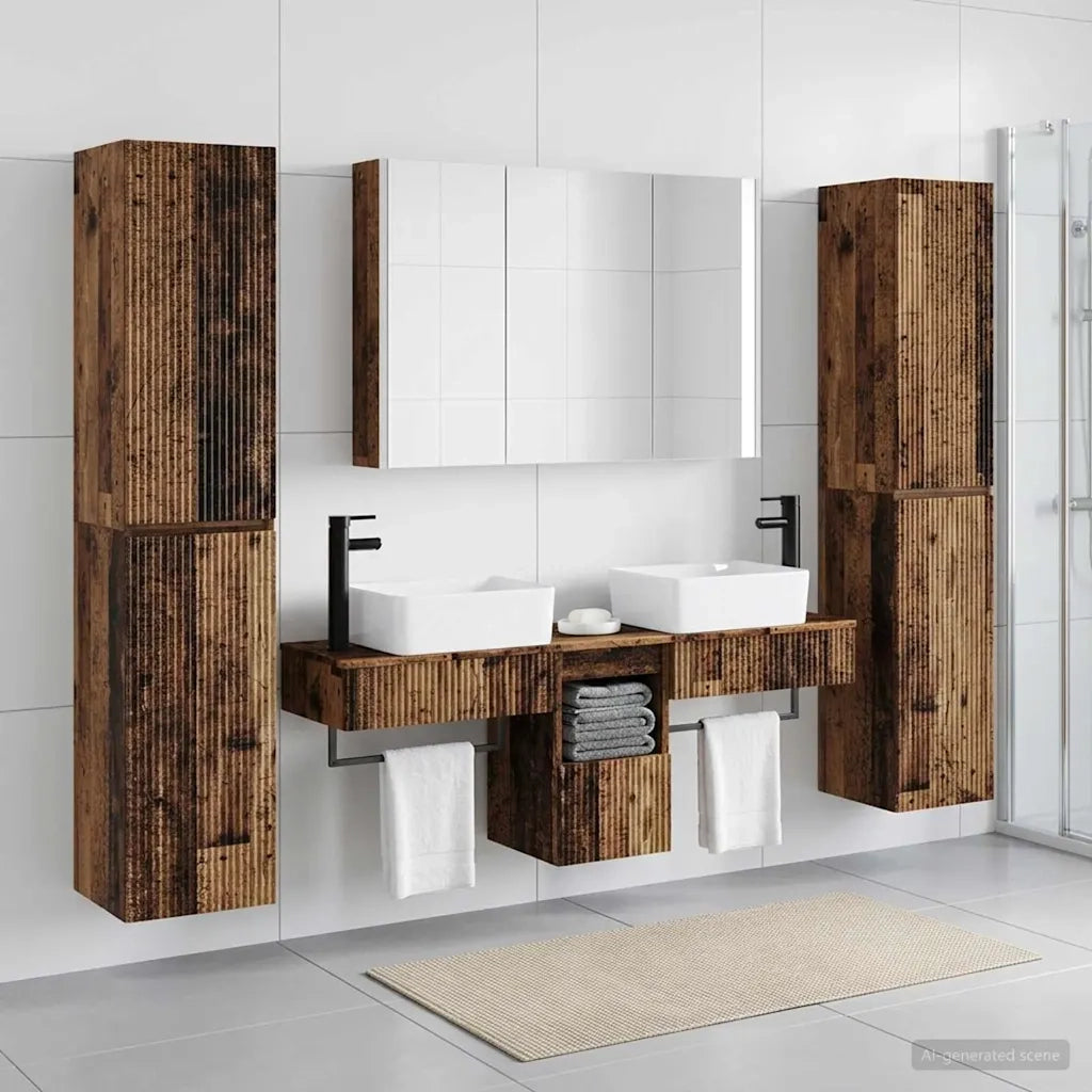 Set di mobili per il bagno 6 pcs Legno antico 3407205