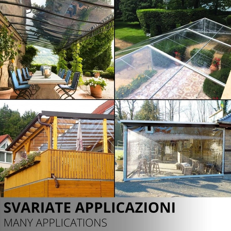 Telo PVC MICROFORATO Ombreggiante Bianco | Telone Occhiellato Ogni 50CM 350g/mq | Copertura Esterna | 6x9m | Resistente Multiuso