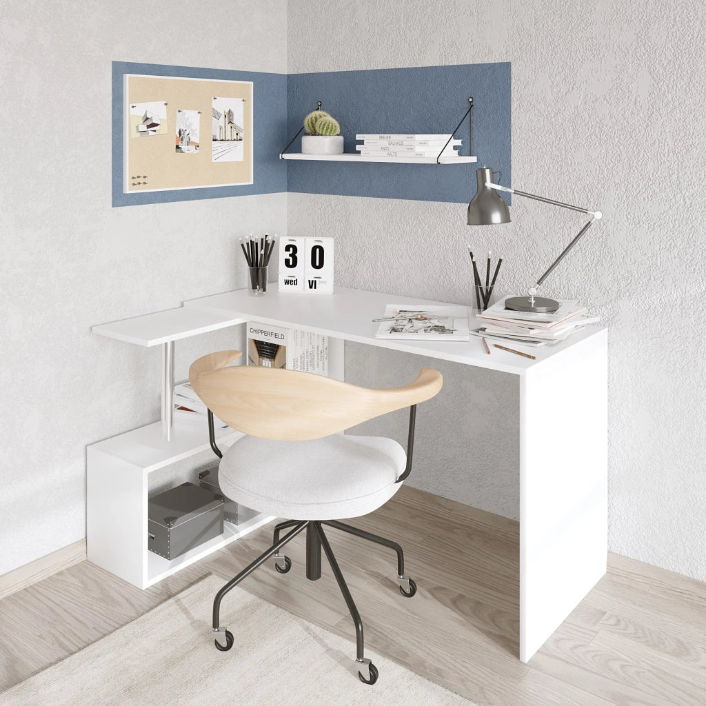 Scrivania in legno "Gelincik" - 130 x 109 x 74 cm - Bianco