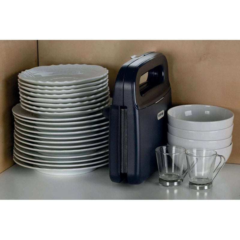 Tostiera per toast, sandwich e panini 750W, piastre fisse grill, rivestimento antiaderente - Dark & Sahara Grey