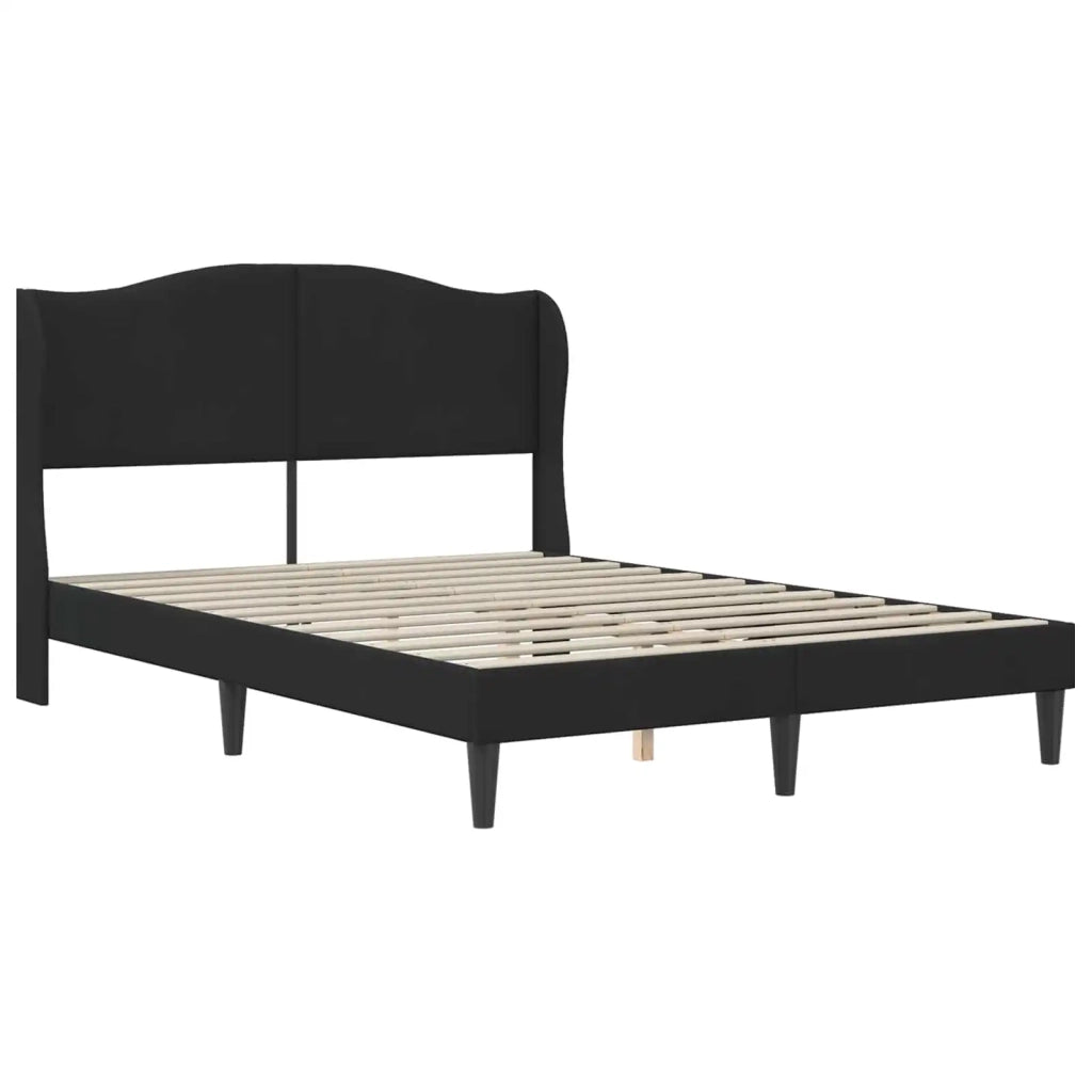 Struttura del letto con testiera Nero 160 x 200 cm Velluto 42027933