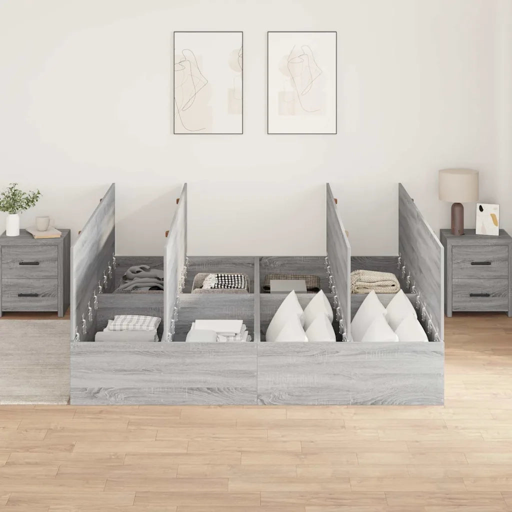 Struttura letto con contenitore Grigio Sonoma 200 x 200 cm 3335362