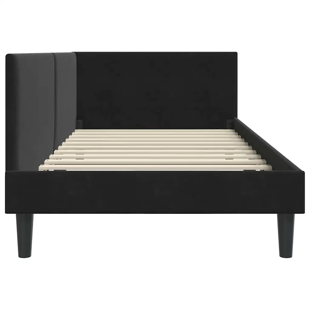 Cornice del letto ad angolo Nero 90 cm x 200 cm Velluto 42016231