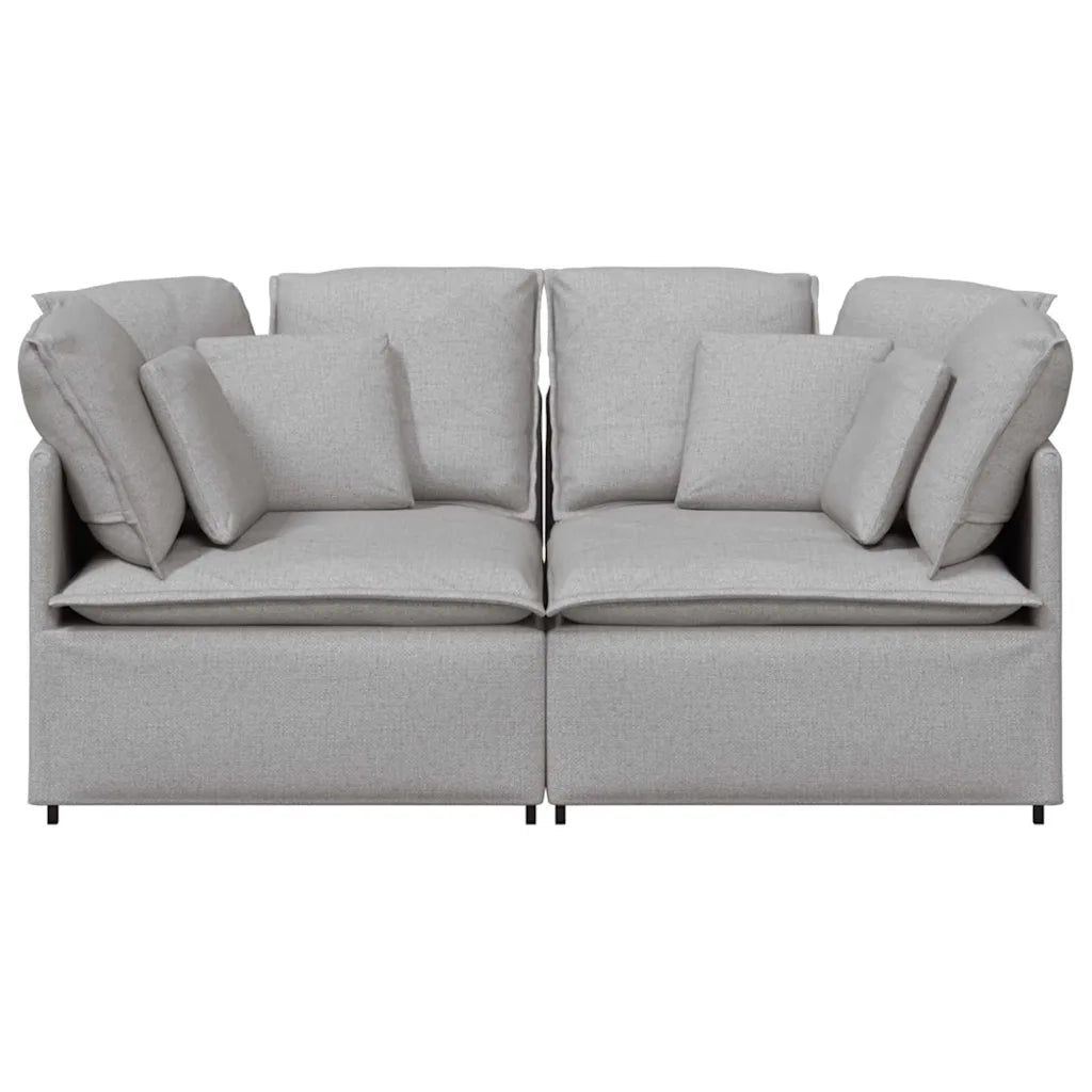 Divano Modulare con Cuscini in Tessuto Grigio Nuvola 3321246