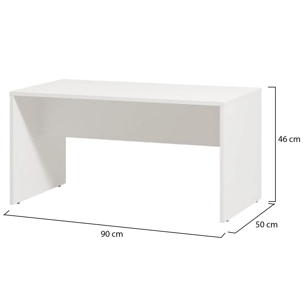 Formia, Tavolino da Salotto con Piedini, 90x49.5x45.5h cm Bianco
