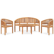 Set Salotto da Giardino 4 pz Design Curvo in Massello di Teak cod mxl 35709
