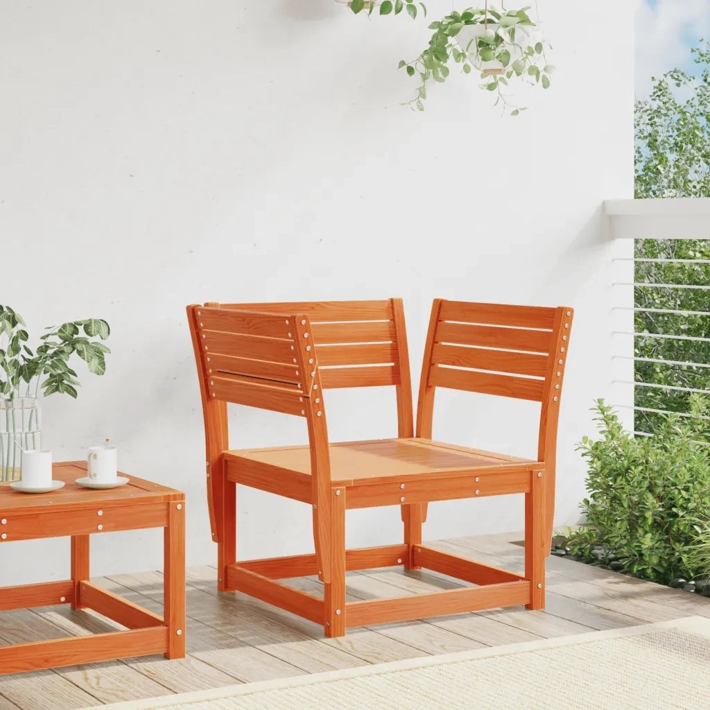 Sedia da Giardino Marrone Cera in Legno Massello Pino 844676