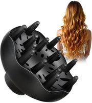 Diffusore per piastra, diffusore per capelli specifico per piastra, adatto per capelli ondulati e naturalmente ricci, compatibile con piastrine di 4,3-5,3 cm (nero)