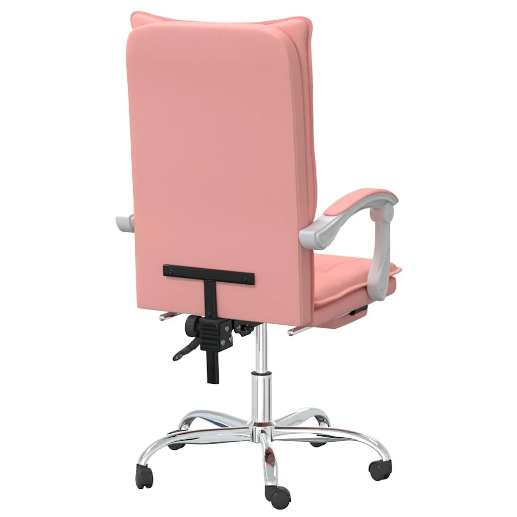 Sedia per studi-Poltrona da Ufficio Reclinabile Rosa in Similpelle 112666