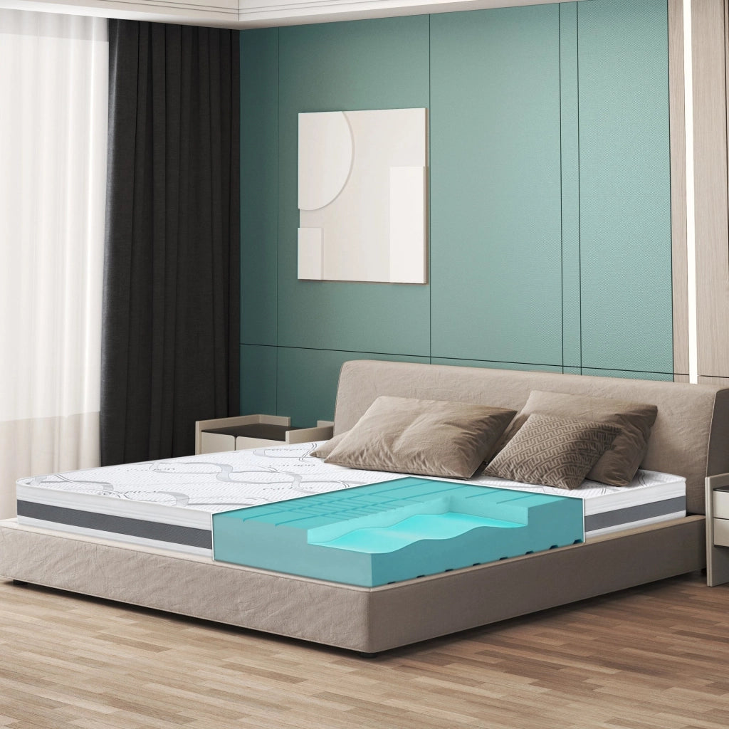 Materasso a Una Piazza e Mezza 130x170 cm a Media Rigidita' | Altezza 16 cm | Tessuto Anallergico e Traspirante | Proprieta' Ortopediche e Automodellanti | Prodotto in Italia