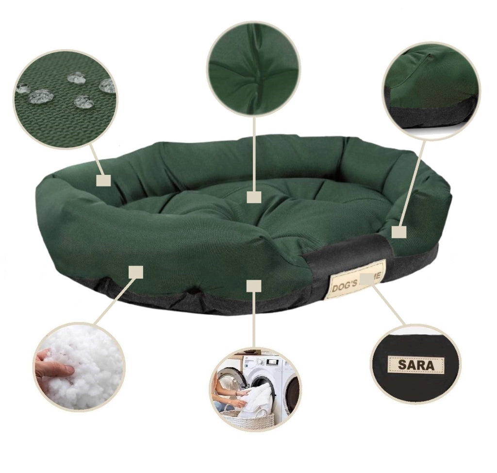 AIO FACTORY XL Letto per cani 115x95 cm Personalizzabile Impermeabile Verde