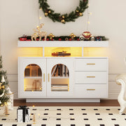Credenza Buffet con Luci LED 16 Colori ¨C MINIMAL ¨C Bianco Lucido 120 cm