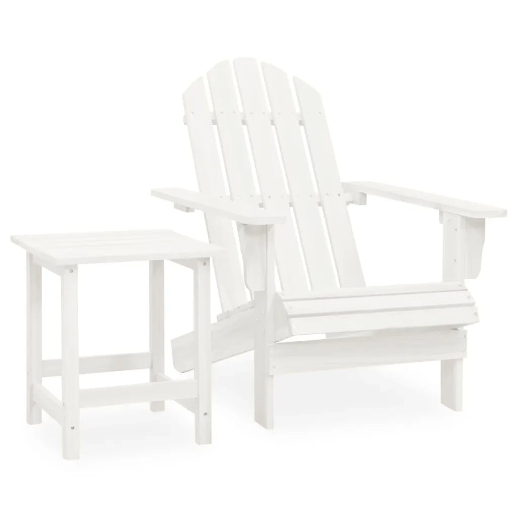 Sedia Adirondack da Giardino con Tavolo Abete Massello Bianco cod mxl 44937