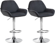 Set di 2 sgabelli da bar Braga velluto cromato 7