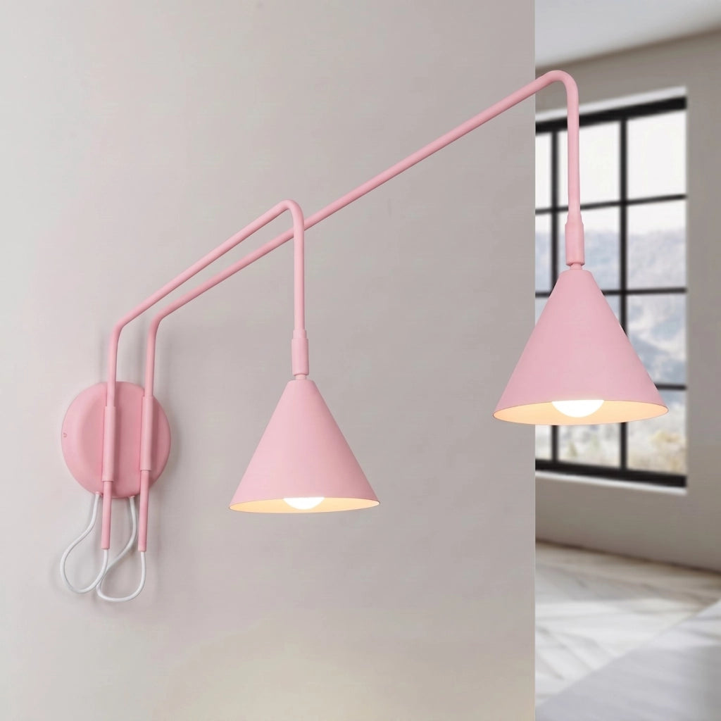 Applique NOX 2 rosa con interruttore