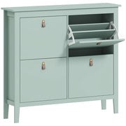 SCARPIERA SLIM 4 CASSETTI PER 20 PAIA DI SCARPE TAGLIA EU44 E RIPIANI REGOLABILI, 105X24X95.5CM, VERDE