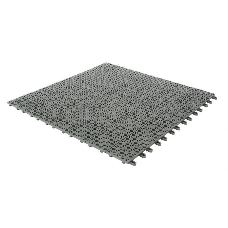 Set da 50 Piastrelle in Plastica Flessibili Drenanti 55,5 x 55,5 cm da Esterno Giardino 15,4 m2 colore: Grigio