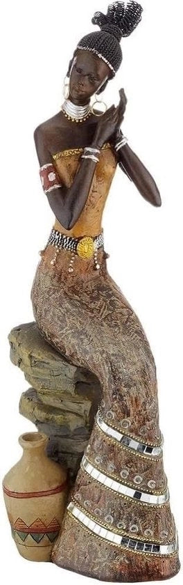 Figura decorativa africana "Ayana", seduta, H 35 cm