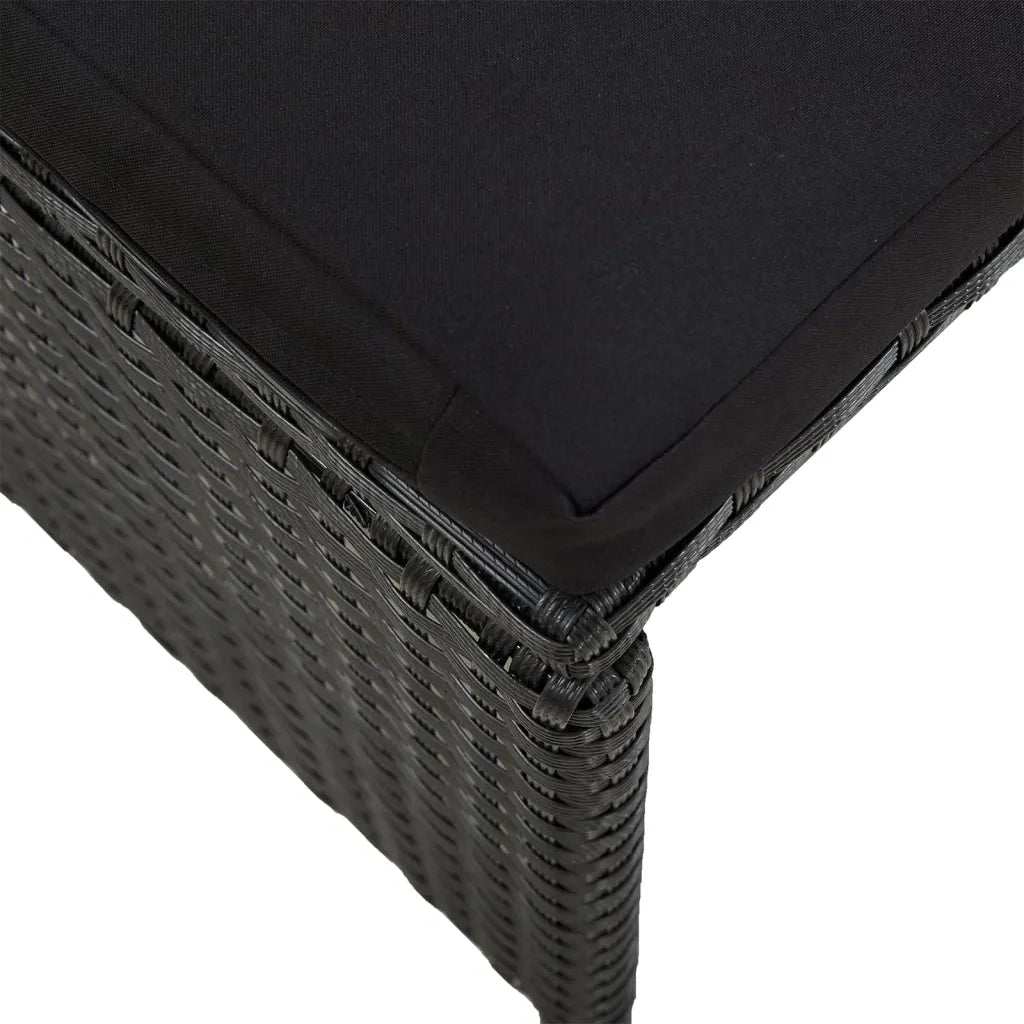 Sgabelli da Giardino 2 pz con Cuscini in Polyrattan Nero cod mxl 71235