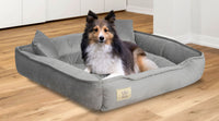 AIO FACTORY Cuccia per cani 100x75 cm in velluto grigio con cuscino impermeabile