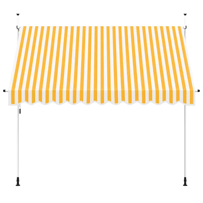 Tenda da Sole Retrattile Manuale 300cm Strisce Arancione Bianco 43234