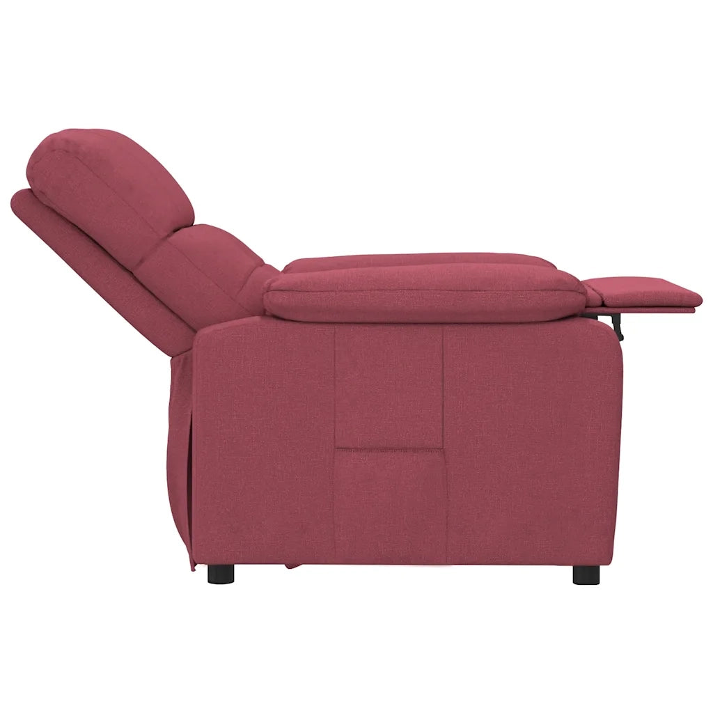 Poltrona | Sedia Relax Reclinabile in Tessuto Rosso Vino