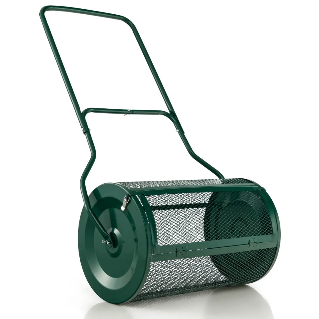 Spandicompost 124 x 60,5 x 39 cm grande capacità 76 L e maniglia a U design moderno in metallo verde 20_0014736