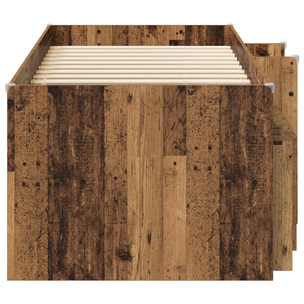 Struttura Letto Loft con Mobile con porta 3 pz Legno antico 3423396