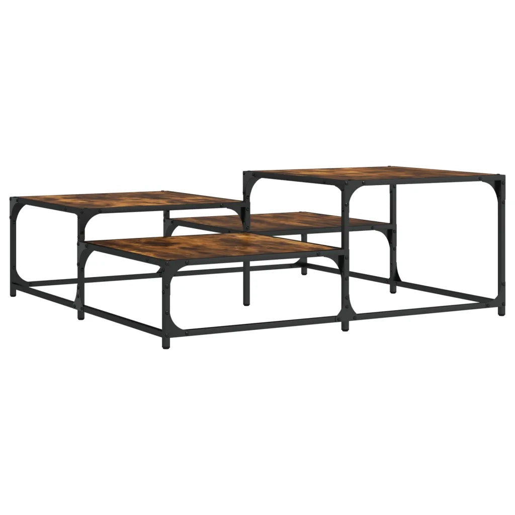 Tavolino da salotto | Tavolino da caff¨¨ | Tavolino da Soggiorno Rovere Fumo 107x107x40 cm Legno Multistrato