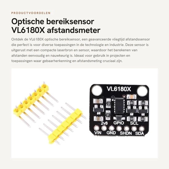 Sensore di distanza ottico - modulo VL6180X - rilevamento distanza intelligente - integrato - nero - rilevamento gesti - sensore di distanza di volo -...