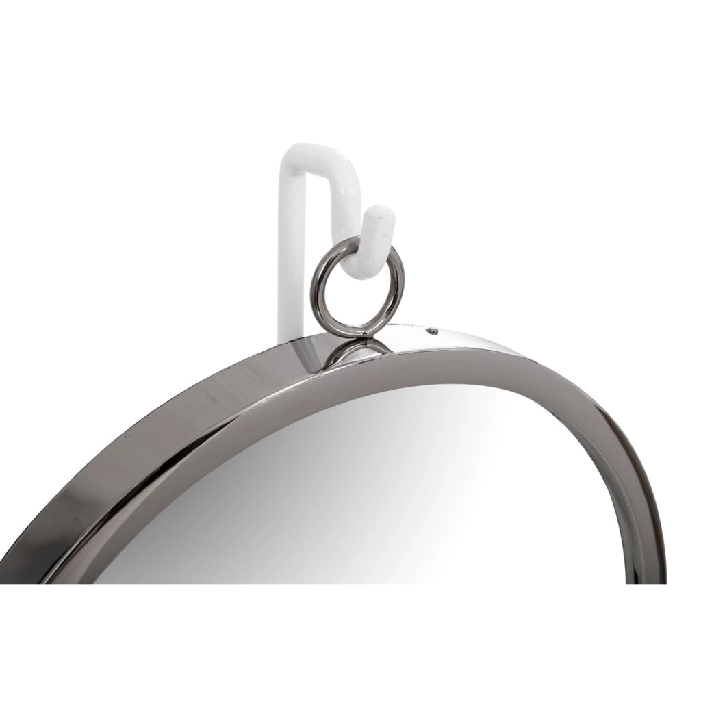 Specchio da tavolo Eleganca in metallo bianco e argento