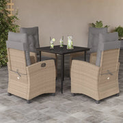 Set Pranzo da Giardino 5 pz con Cuscini Beige Misto Polyrattan 3212824