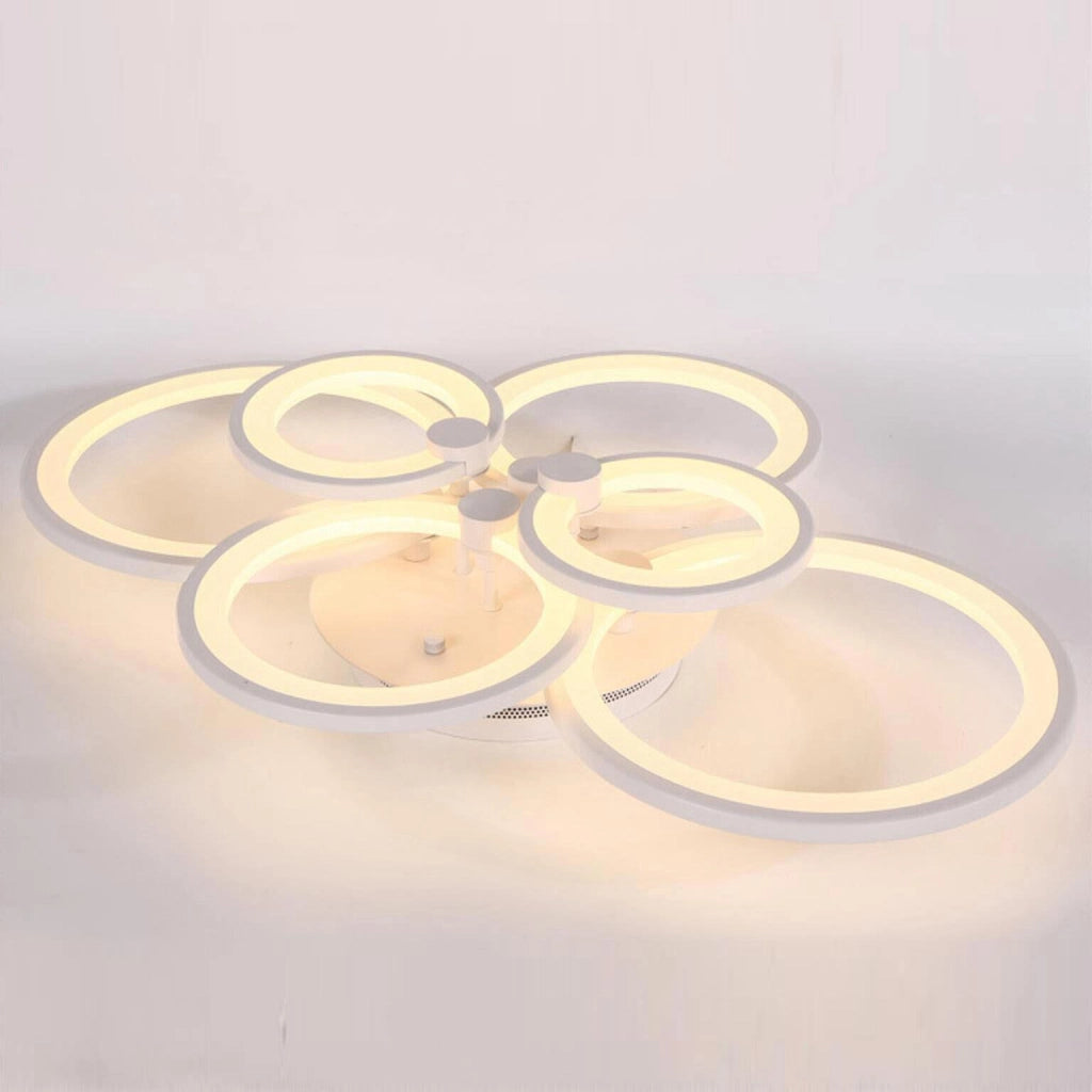 Plafoniera decorativa LED 51W CCT da 3000K a 6500K lampada moderna soffitto cerchi di luce camera da letto sala ricevimento 230V