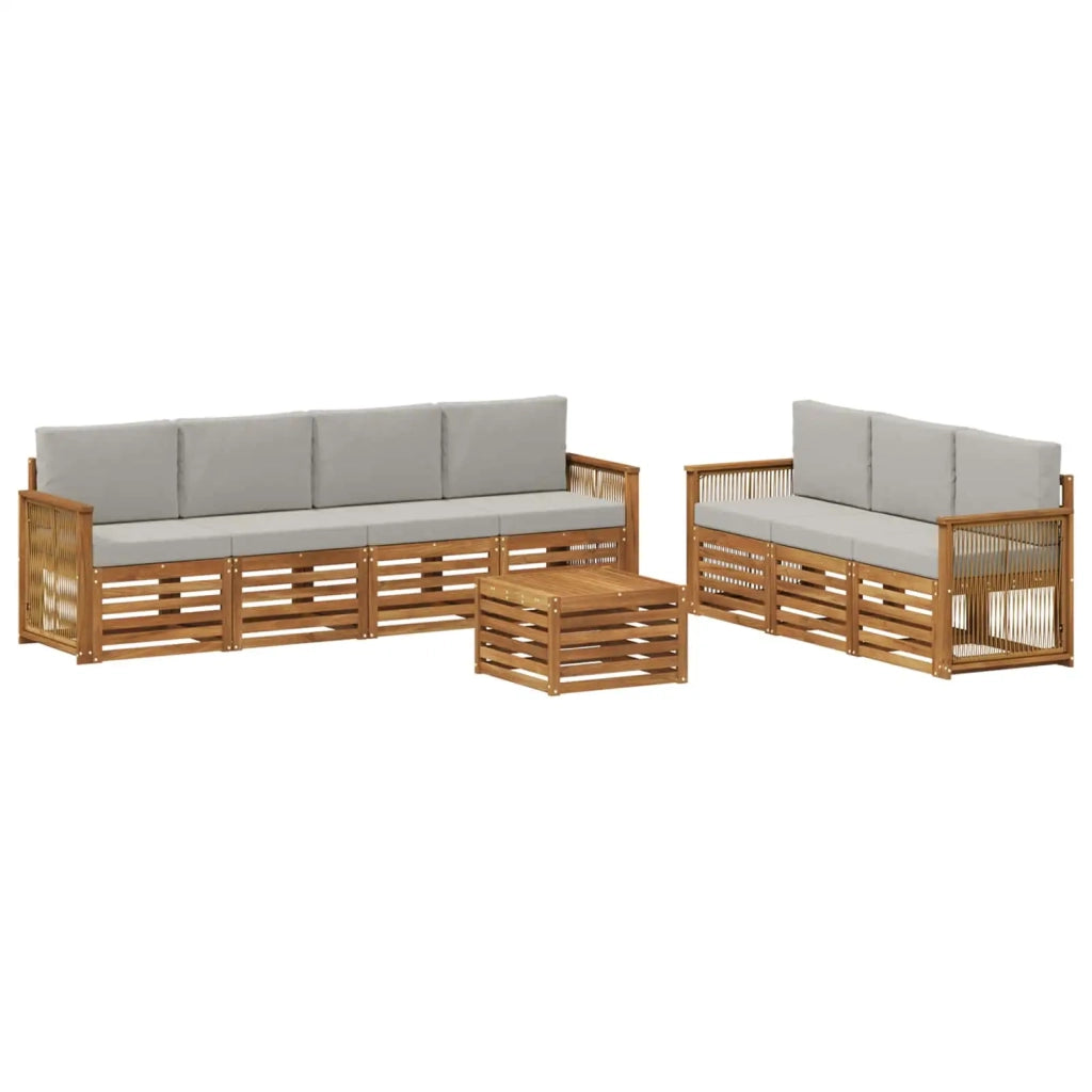 Set divani 8 pz Legno di Acacia Massello 3384117