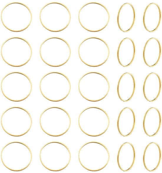 Connettore di Charms a Bezel - Argento - Anello Aperto - 30 mm di diametro - Duraturo - Appigli per Orecchini - Gioielli