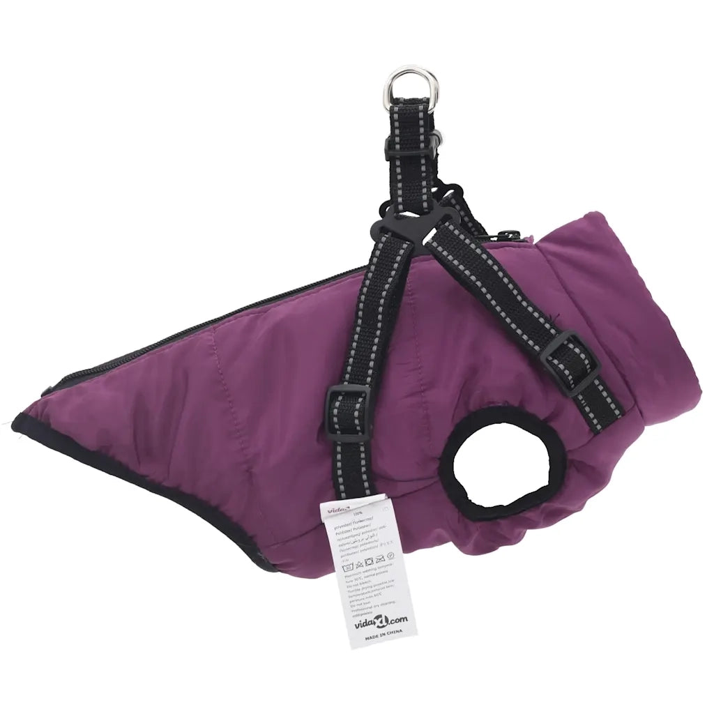 Cappotto Cani Imbracatura Impermeabile Riflettente Viola L40 4019905