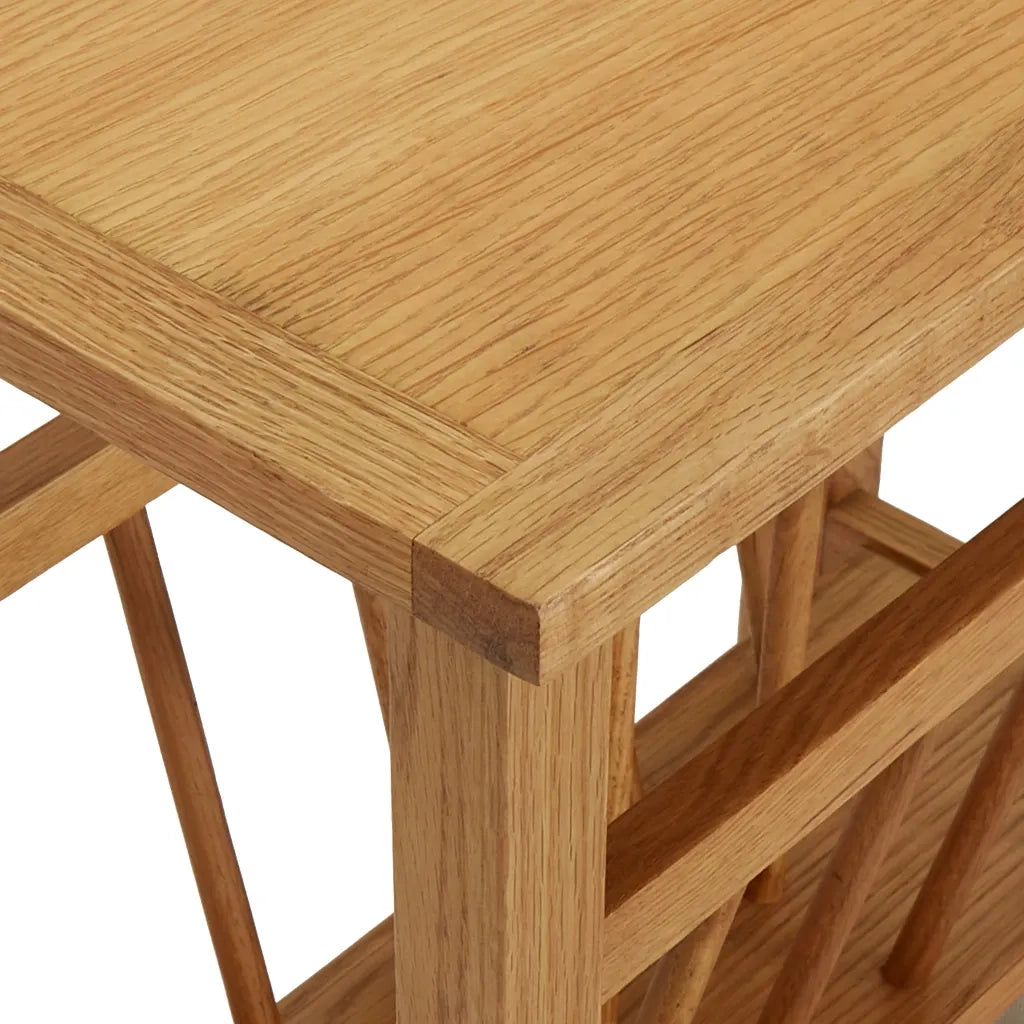 Tavolino con Portariviste-Tavolino da soggiorno-Tavolo 45x27x42 cm Massello di Rovere