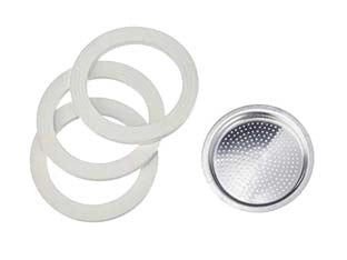 SET GUARNIZIONI MOKA PZ.3 + 1 FILTRO- - 6 tazze - 6 blister BIALETTI