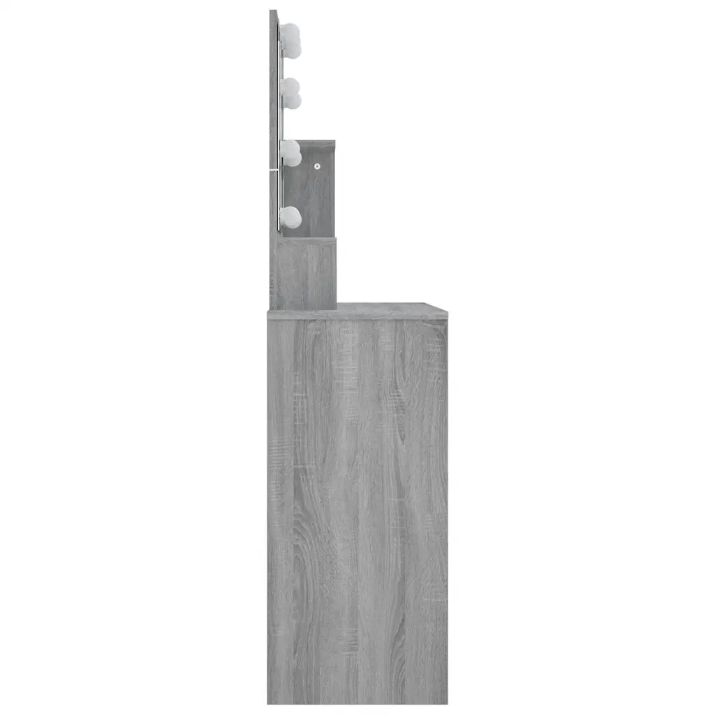 Toeletta | Tavolo da Trucco con LED Grigio Sonoma 86,5x35x136 cm