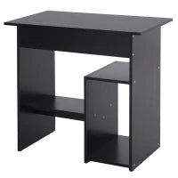 Scrivania PC Moderna in Legno con Ripiano per CPU e Spazio per Tastiera Estraibile, 80x45x75 cm, Nero