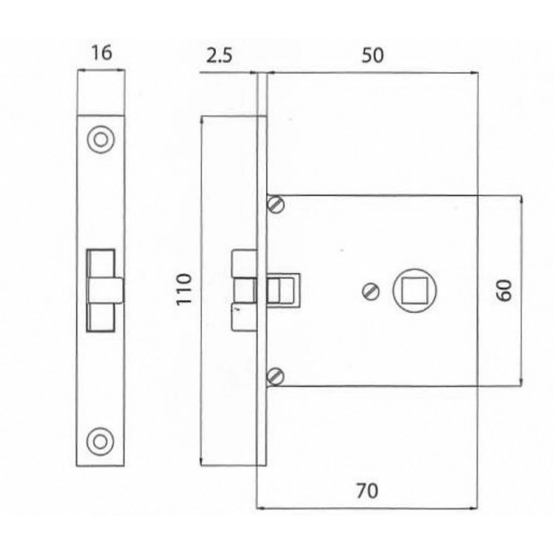 SERRATURA INCASSO MM.70X60 OT.CROM.
