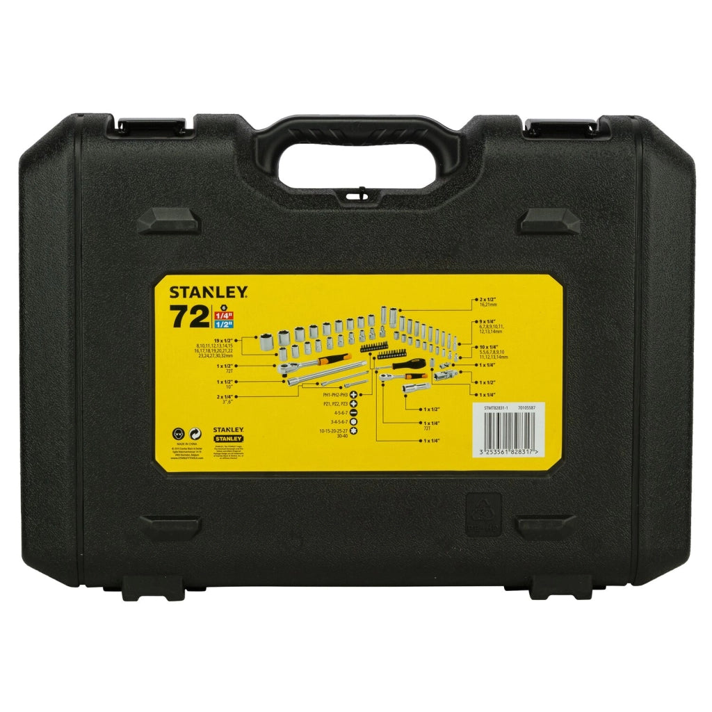 Stanley STMT82831-1 Set Chiavi a Bussola 72 Pezzi 1/4" e 1/2" Professionale